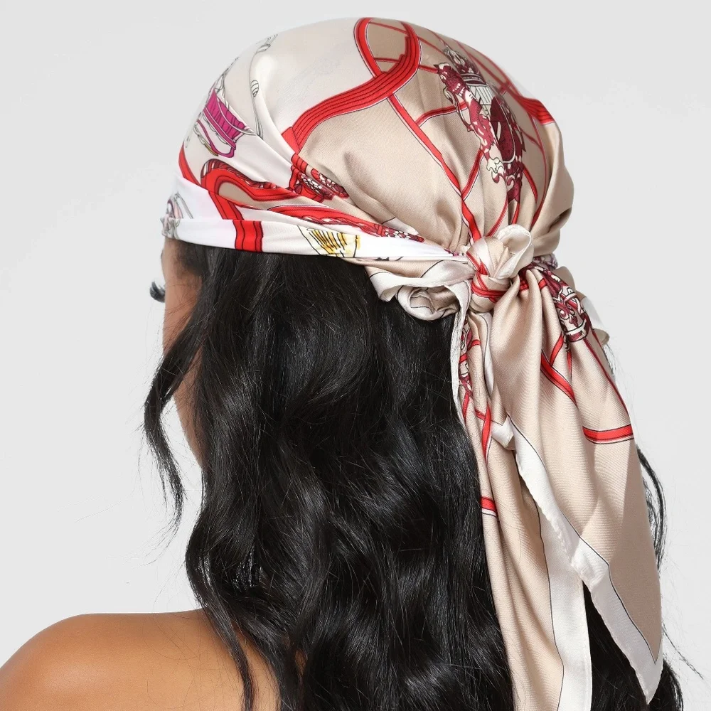 New Gucci Double Blue Silk Scarf